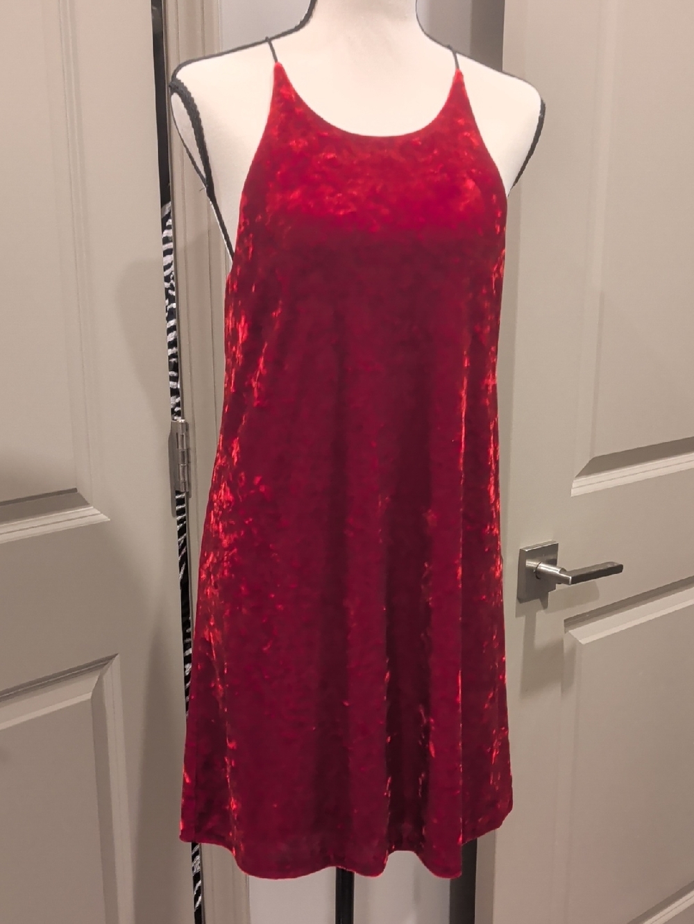love...ady Red Crushed Velvet Slip